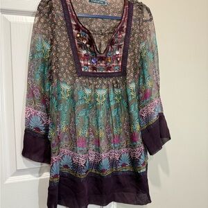 Lulu H Paris Women's Mixed Materials
Blouse Top Multicolored Size M